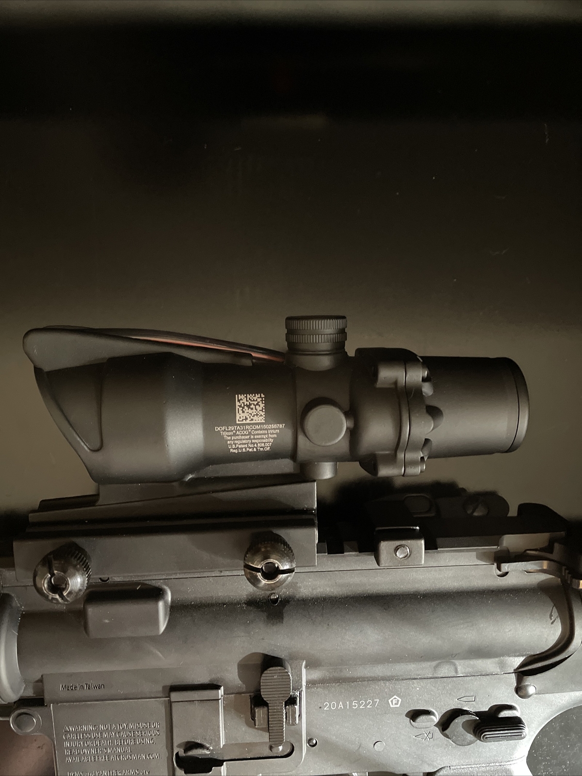 4x32 Fiber Optic Scope Crosshair Reticle RED Weapon Sight ACOG Clone + 2 gifts