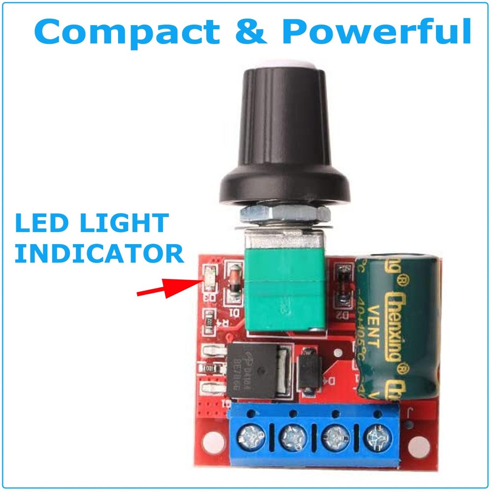 Adjustable DC PWM Motor Fan Controller Module 4.5V-35V With On Off Switch