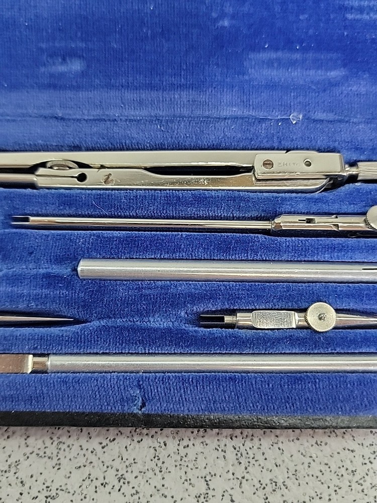 Vintage E.H. Ltd Technical Drawing Compass Set Original Case 1960's