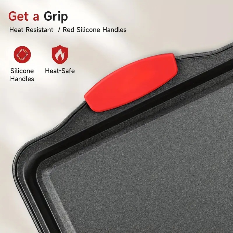 3PCS Kitchen Oven Baking Pans Nonstick Baking Sheets Set Metal Bakeware