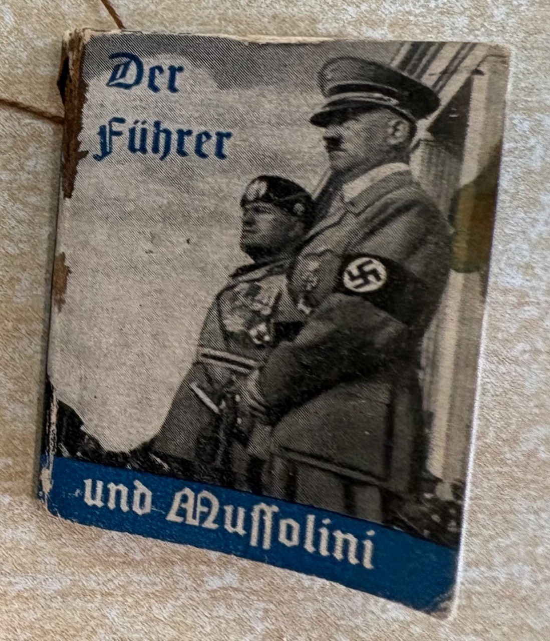 2 Der Fuhrer Mussolini Nazi 1938 Mini Tiny Book World War II Germany