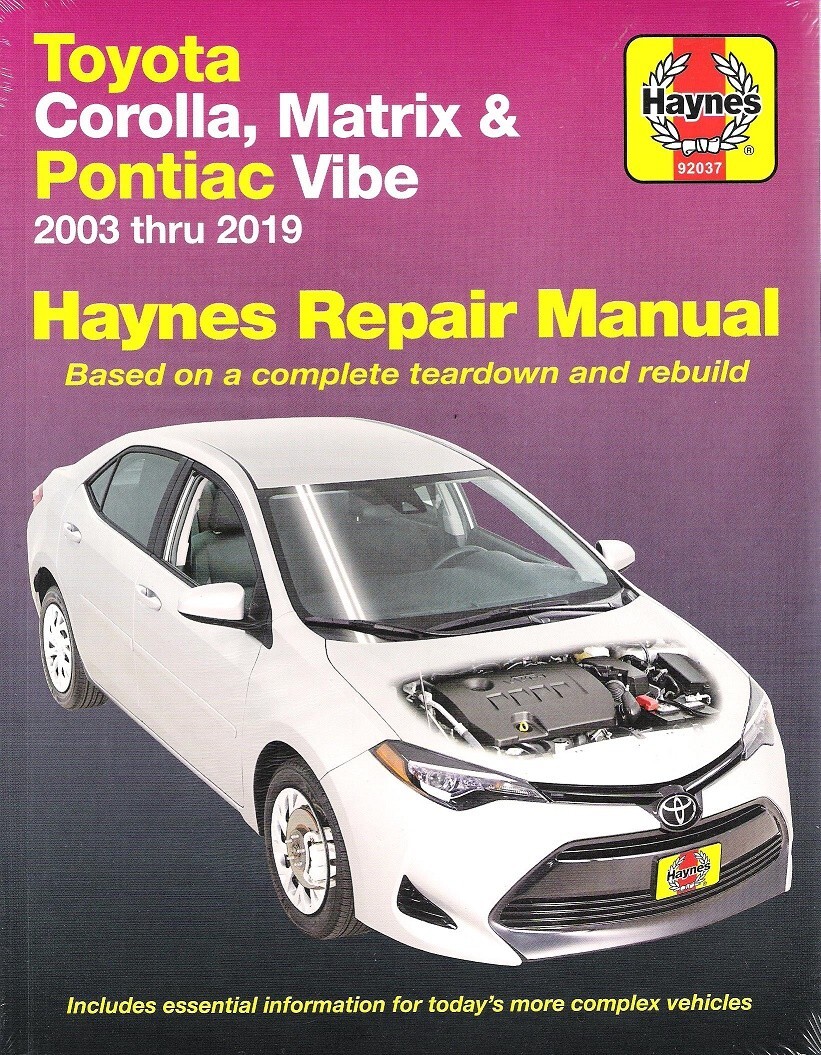 NEW PRINTED MANUAL 03-19 Toyota Corolla Matrix Pontiac Vibe Repair Service 3637