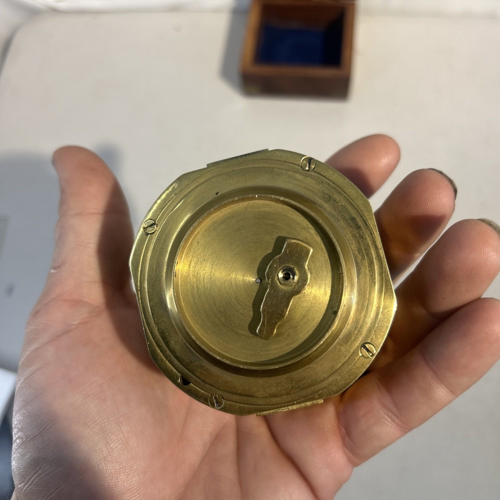 Vintage Solid Brass Compass Natural Sine Nautical