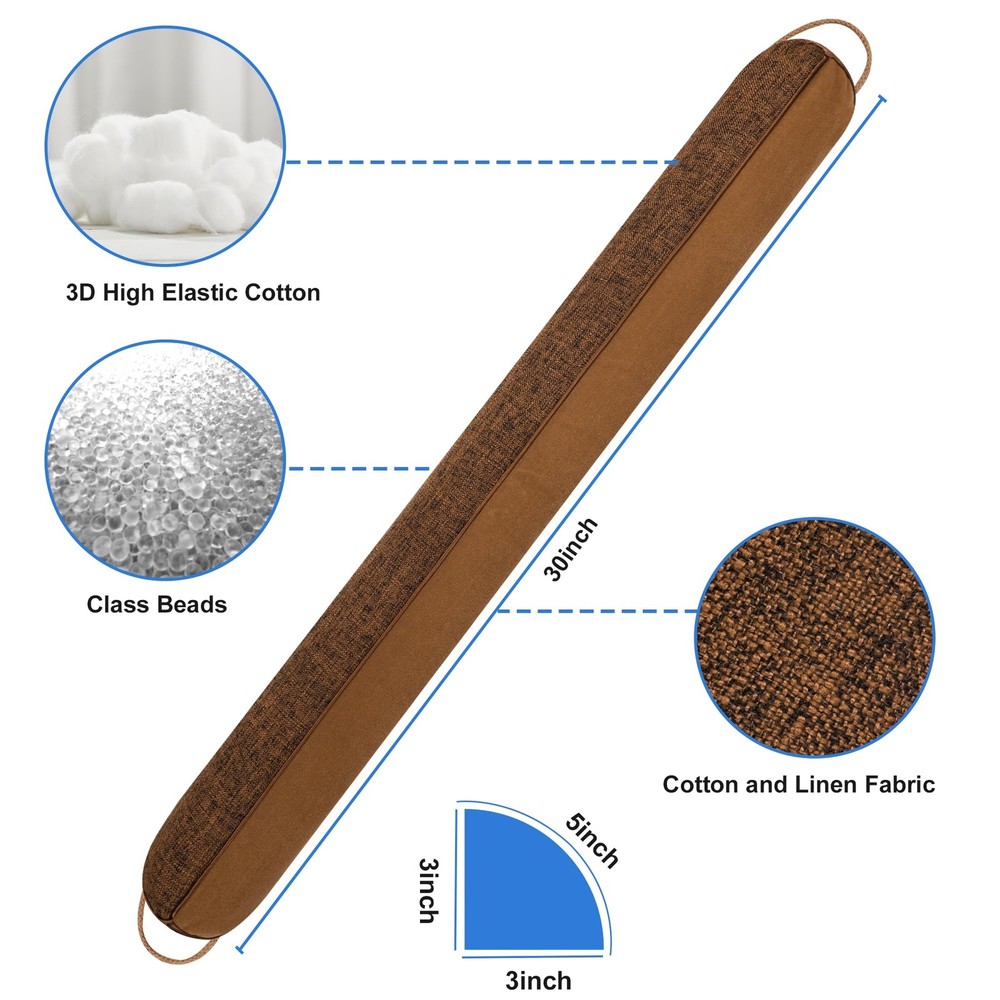 30" Weighted Under Door Draft Stopper -Triangular Door Draft Blocker with Hoo...