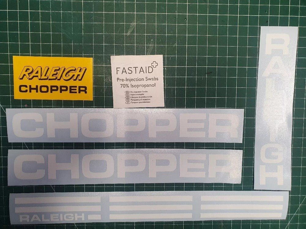 RALEIGH CHOPPER MK1 DECAL SET  WHITE