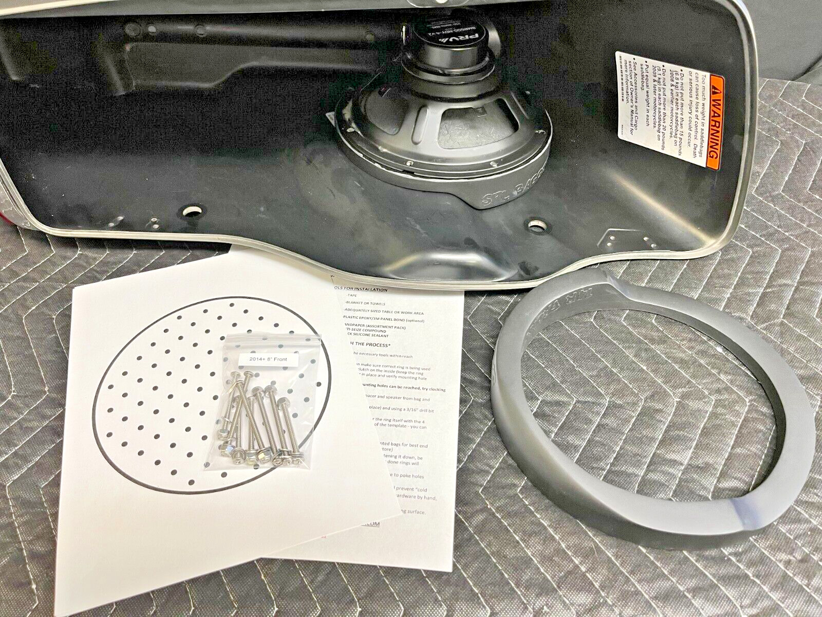 8" Front Harley Saddlebag Speaker Mounting Ring Adapters 2014-2023