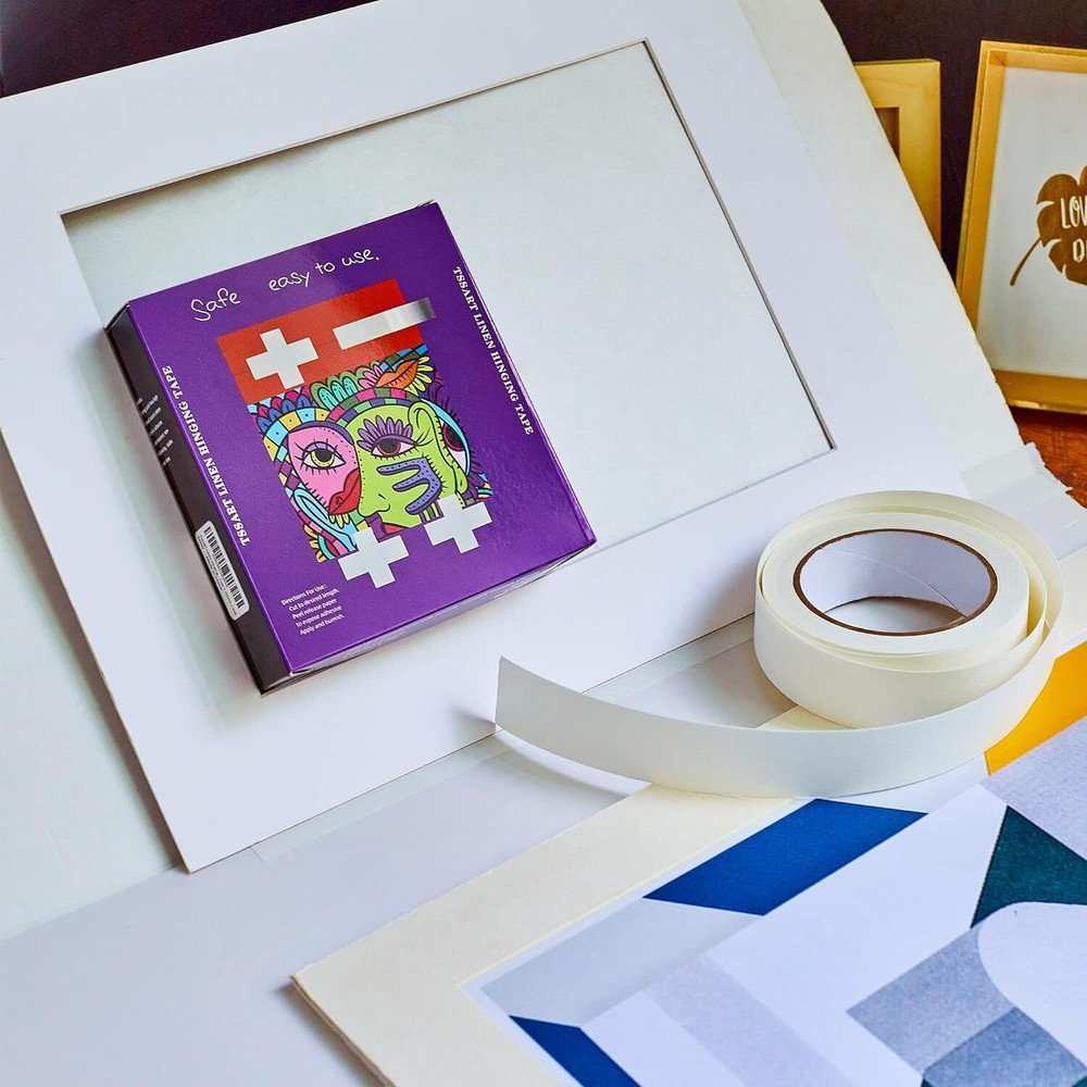 Linen Hinging Tape - Self-Adhesive Hinging Tape for Prints Matte Frames, Artwork