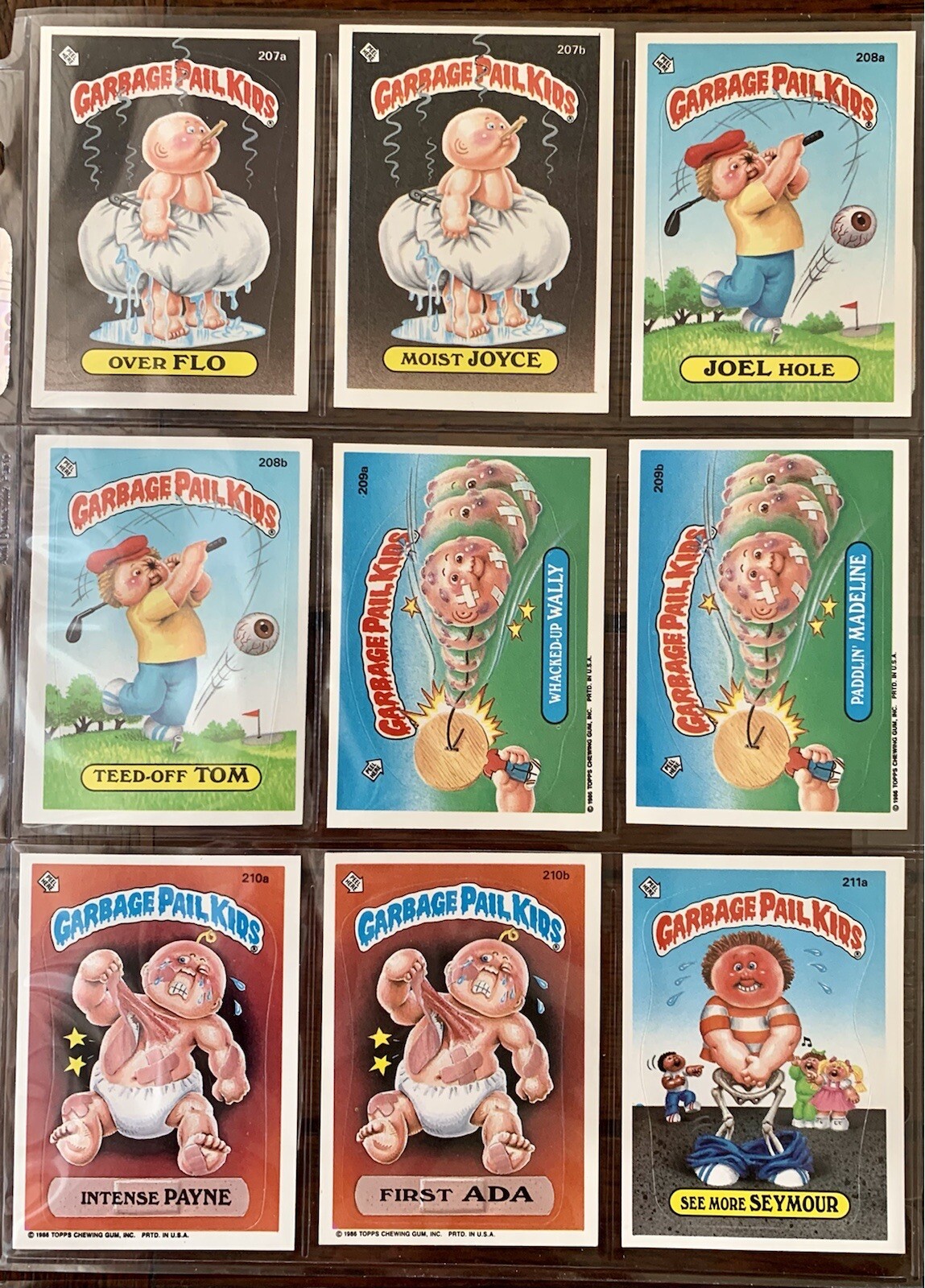 1986 TOPPS GARBAGE PAIL KIDS OS6 ORIGINAL SERIES 6 COMPLETE 88 CARD SET W/BINDER