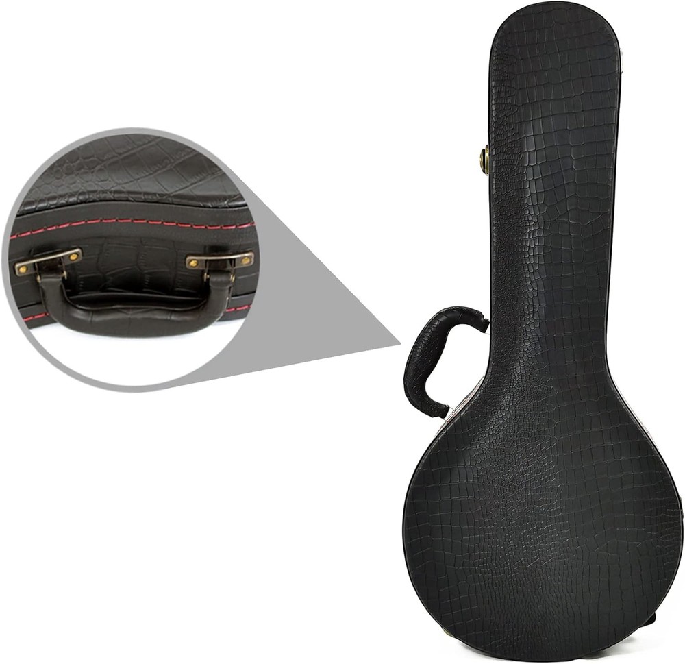 Mandolin Hard Case, A-Style Mandolin Case, Crocodile Pattern Leather