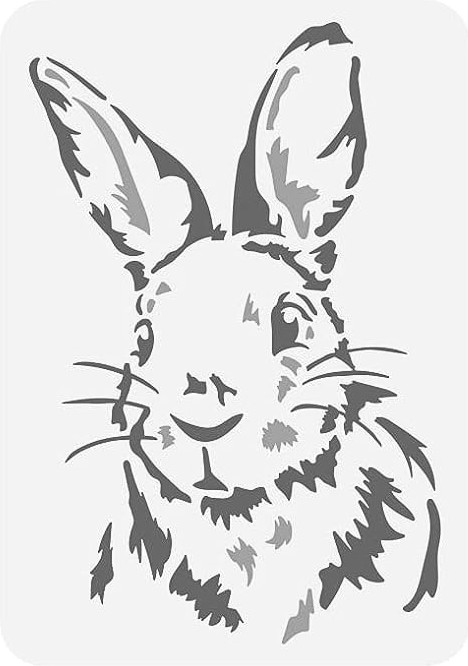 7"x10" Clear Plastic Stencil - Bunny Rabbit (RE240)*****