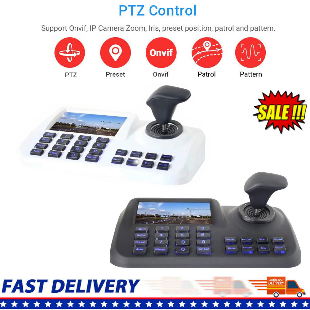 5" PTZ Keyboard Controller Joystick CCTV 3D Network Security Speed For IP Camera