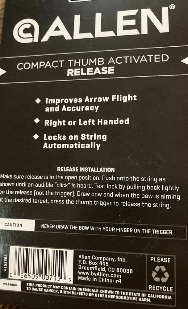 Allen compact thumb activated release PRICE REDUCED