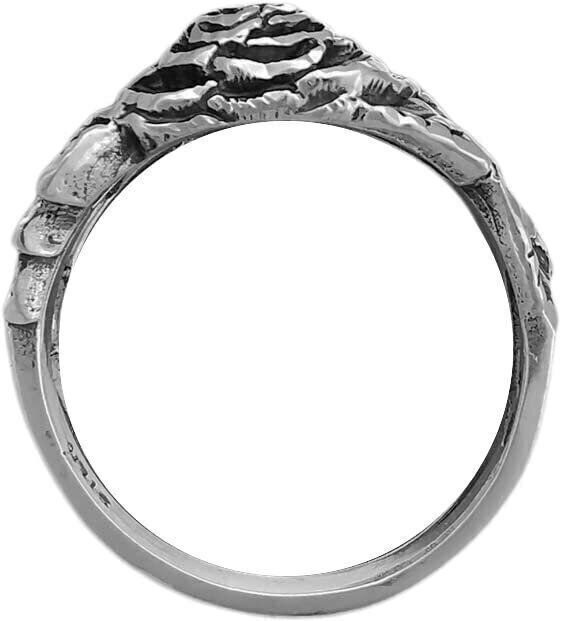 Size 6 ring Diamond Cut Full Bloom Rose Ring