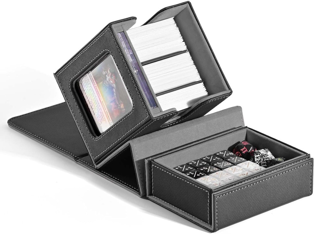 ZLCA MTG Commander Deck Box with Display Window, Card Deck Box Holds 100 Double-