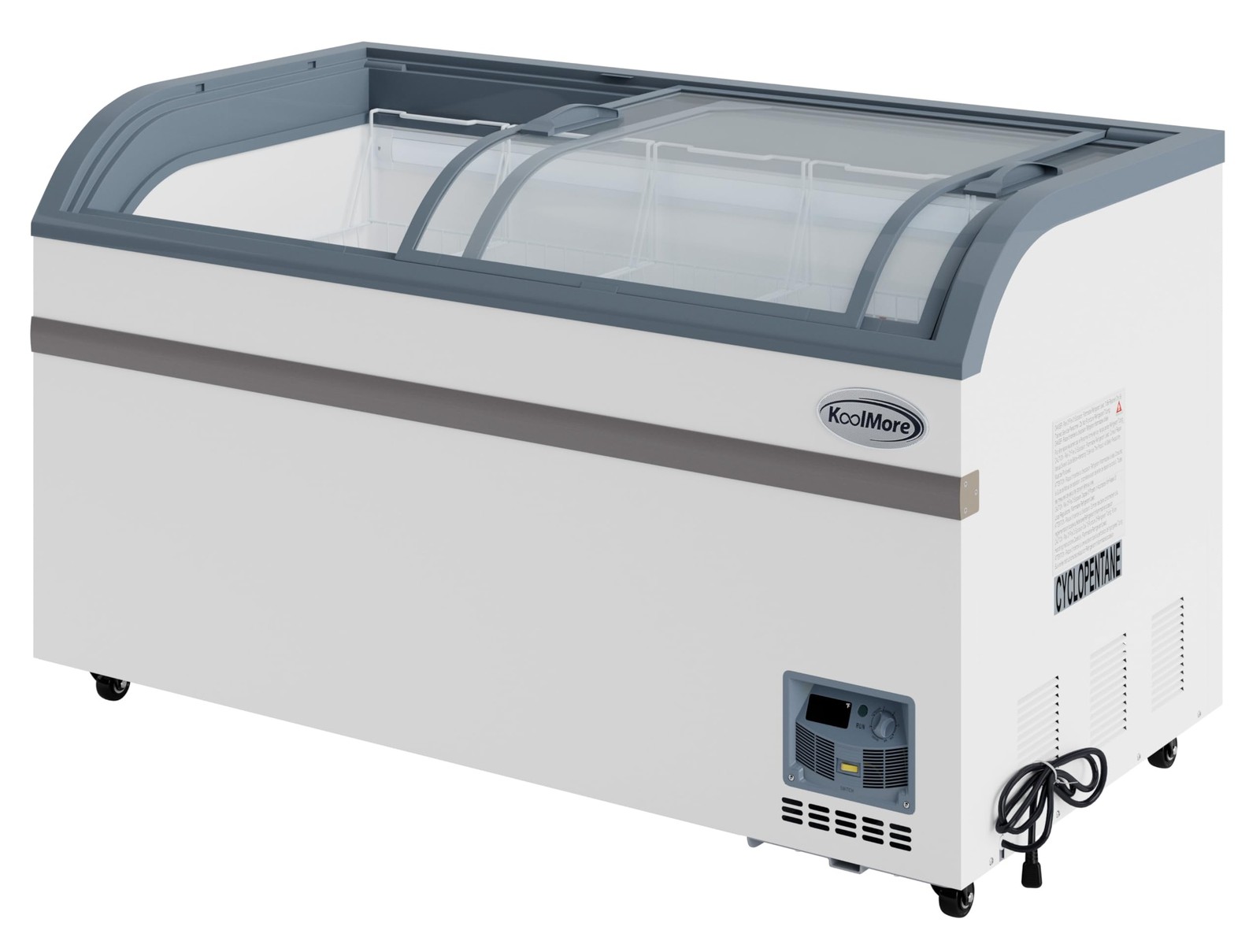 KoolMore 58-inch Manual Defrost Island 14 cu. ft. in White, ETL (KM-ISCF-58MD)