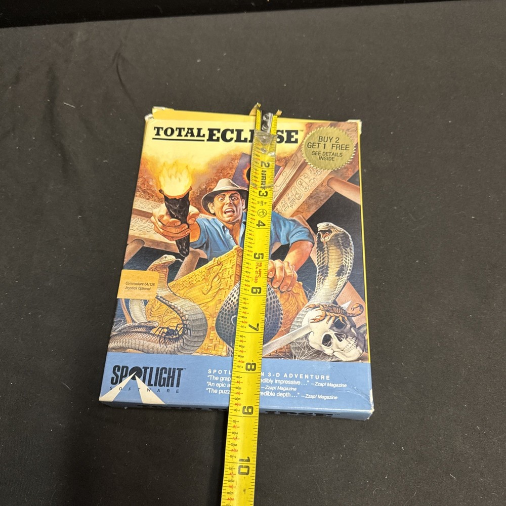Spotlight Software Total Eclipse for Commodore 64/128 Used 1988 - Original Box
