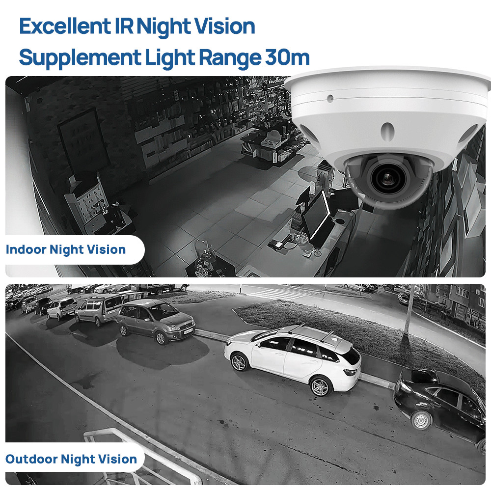 6PACK VIKYLIN 8MP 4K IR Dome Security Camera Smart Motion Detection Courtyard US