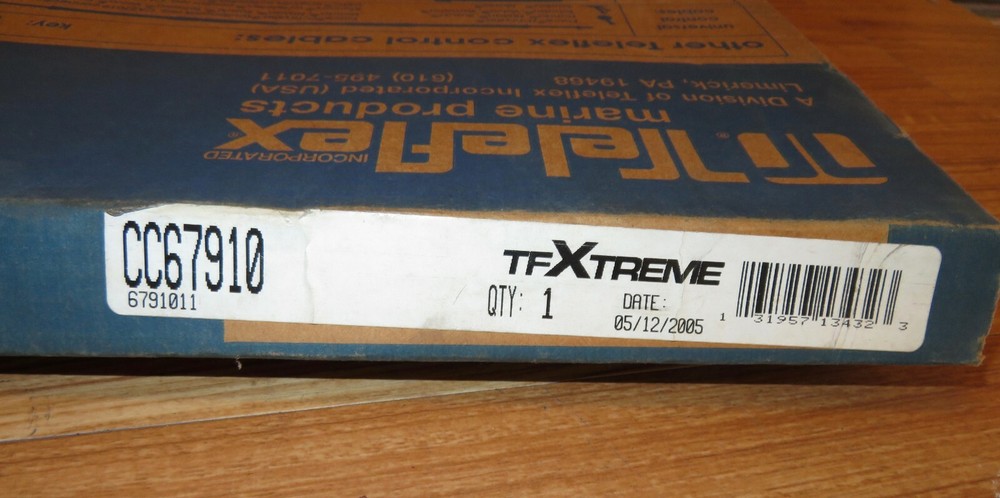 NOS Teleflex Control Cable TFXtreme CC67910 Marine Control Cable Assembly 10'