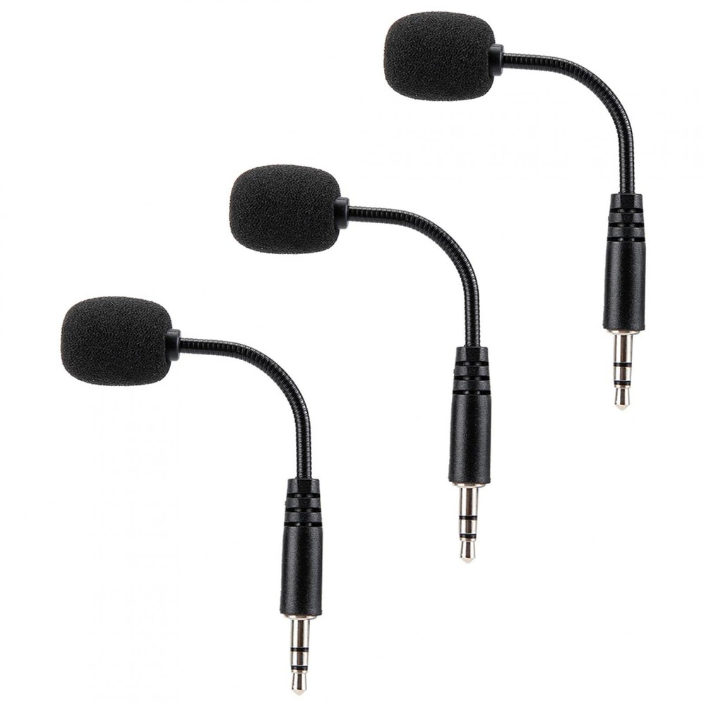 3PCS Mini Microphone, 3.5mm Jack Mini Gooseneck Microphone, Adjustable Flexib...
