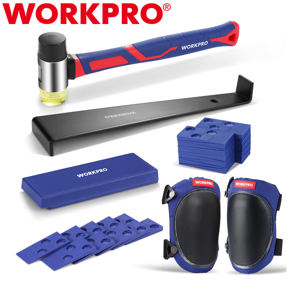 WORKPRO Laminate Flooring Installation Kit Mallet Pull Bar 30pc Spacer Knee Pads