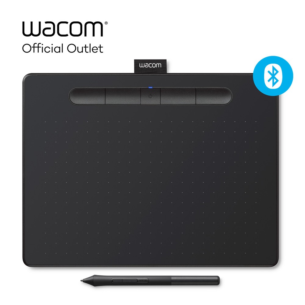 Wacom Intuos Medium Wireless Graphics Tablet - Black, Certified Refurbished