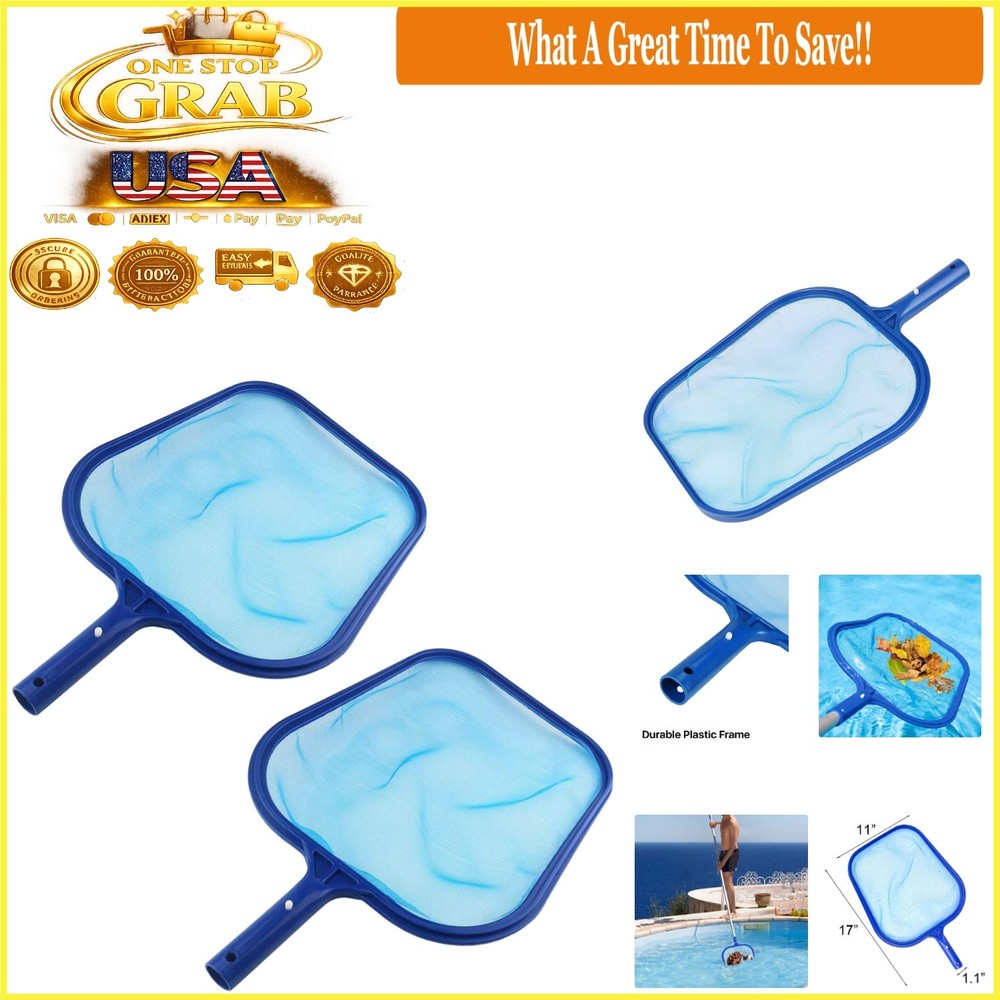 2PCS Pool Leaf Skimmer Nets, Durable Mesh Pool Cleaner Supplies