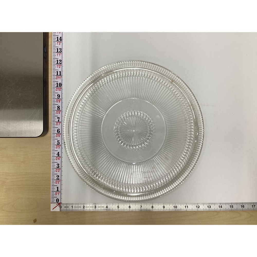 Clear Pressed Glass Platter Starburst