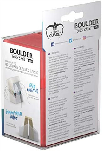 Ultimate Guard UGD010685 Boulder Deck Case 80+ Standard Size Box, Ruby Ruby Stan