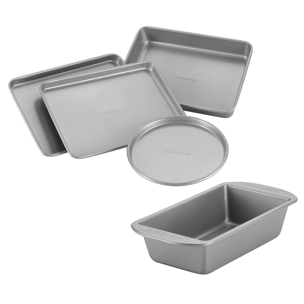 5 Piece Nonstick Toaster Oven Bakeware Set Gray