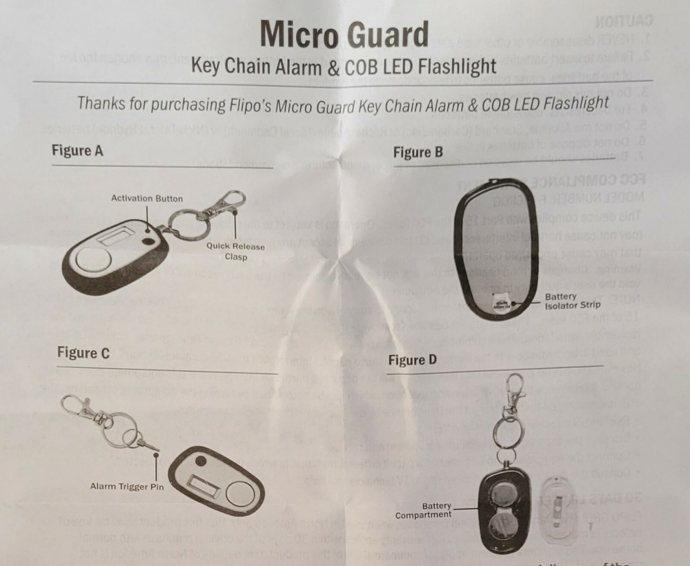 Personal Panic Alarm 120dB LED FlashLight Anti Attack Security Keychain Alarm