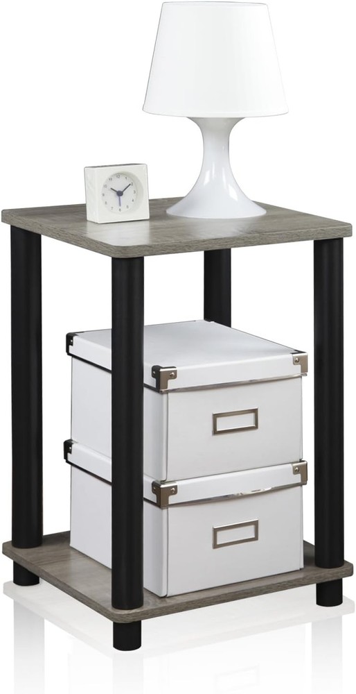 TIDUR Side Table Modern Drawer End Table W/ Charging Station Night Stand Bedside