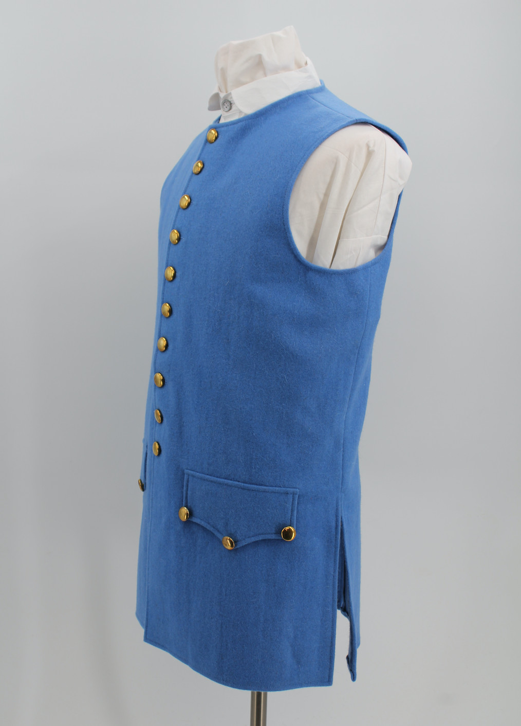 French Blue Wool Colonial Waistcoat Size 42 / Large