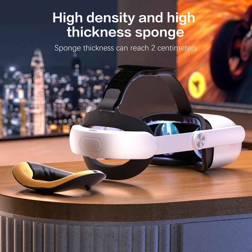 VR Head Strap for Meta Quest 2 Adjustable Comfort Band Foldable Support Strap