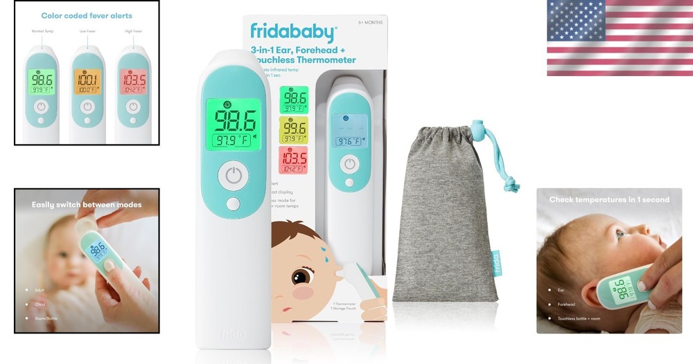 Fast-Reading Touchless Thermometer for Infants & Adults - Includes Storage Pouch