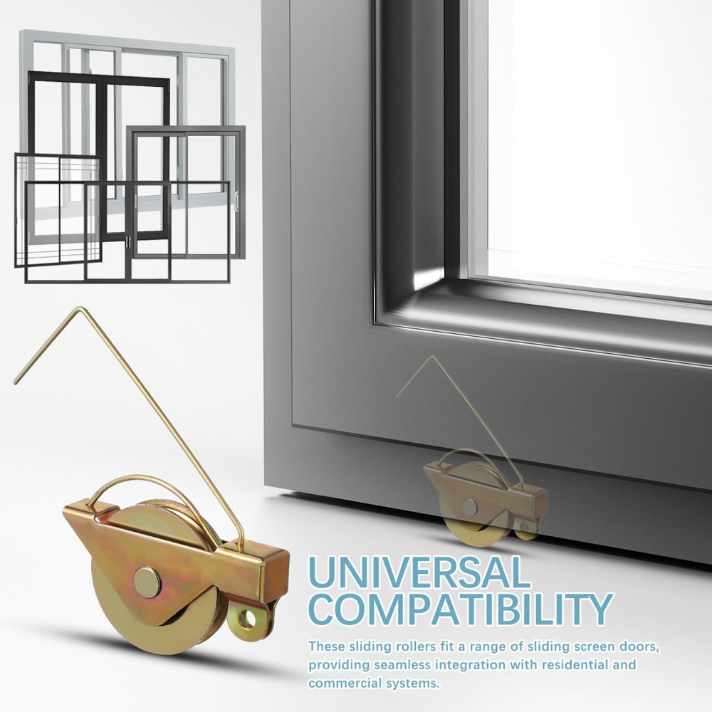4 Pack Sliding Screen Door Rollers, Screen Door Wheels Replacement Compatible...