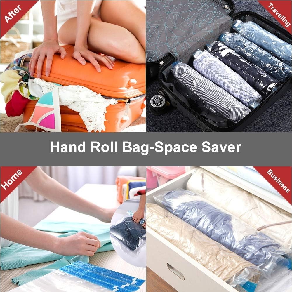 10 Pack Travel Compression Bags - Space-Saving Storage Solutions for All Needs