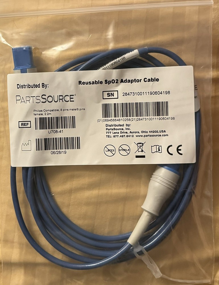 Phillips Compatible Spo2 Reusable Adapter Cable- New In Package U708-41