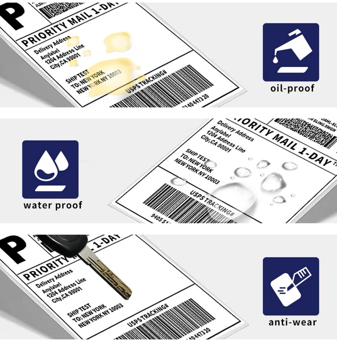 4"x6" Fanfold Direct Thermal Shipping Labels for Zebra and Rollo 500 PCS