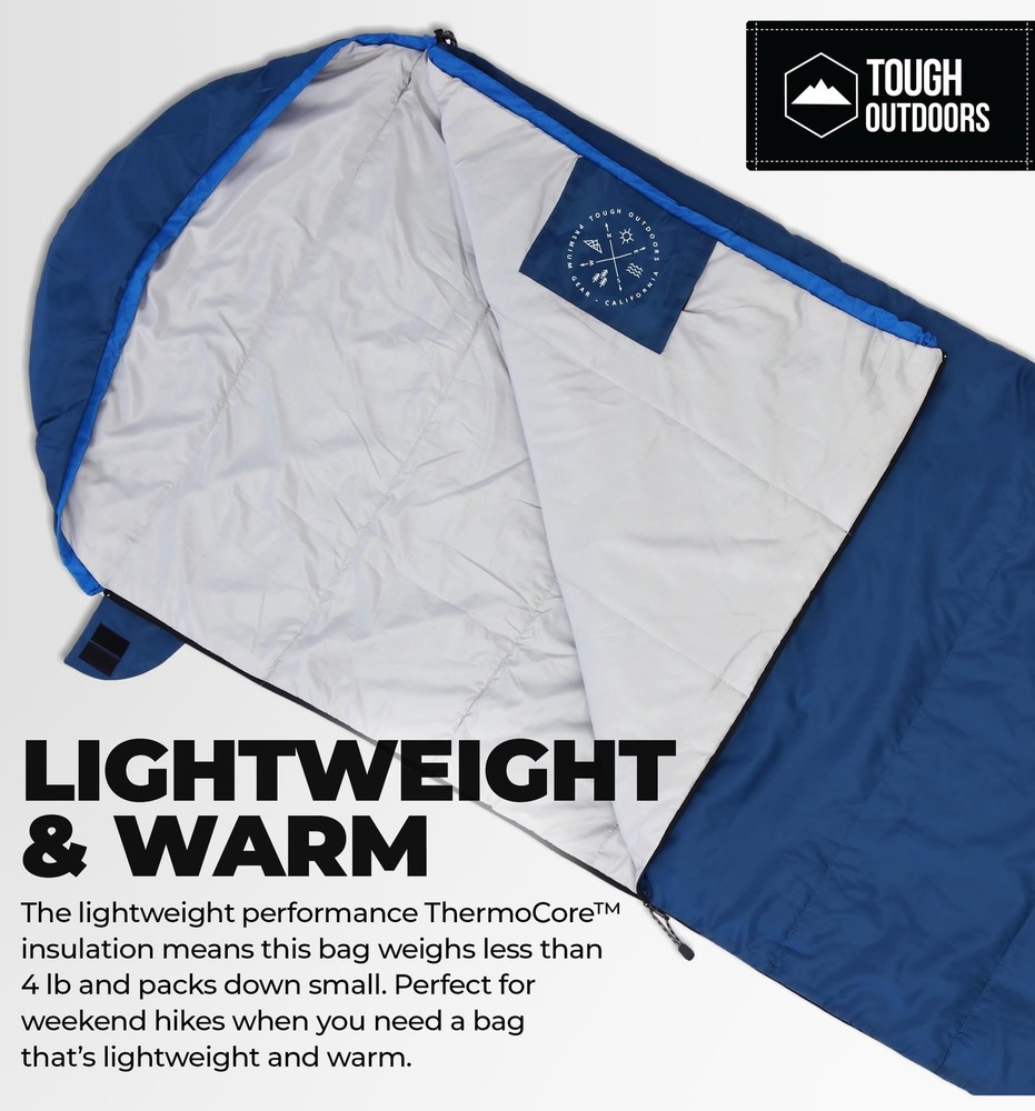 Extra Large Lightweight Waterproof Sleeping Bag for Camping & Backpacking