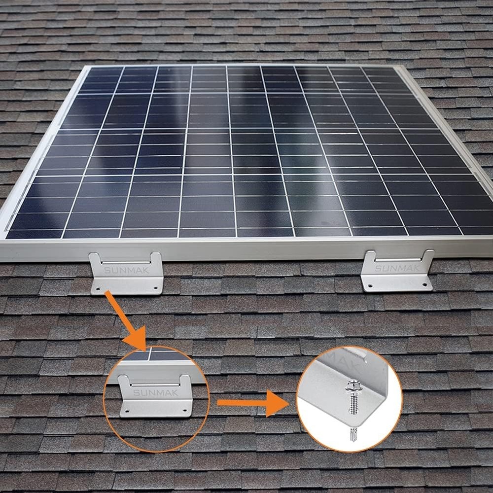 16 Units per Set Solar Panel Mounting Z Brackets, Silver, White