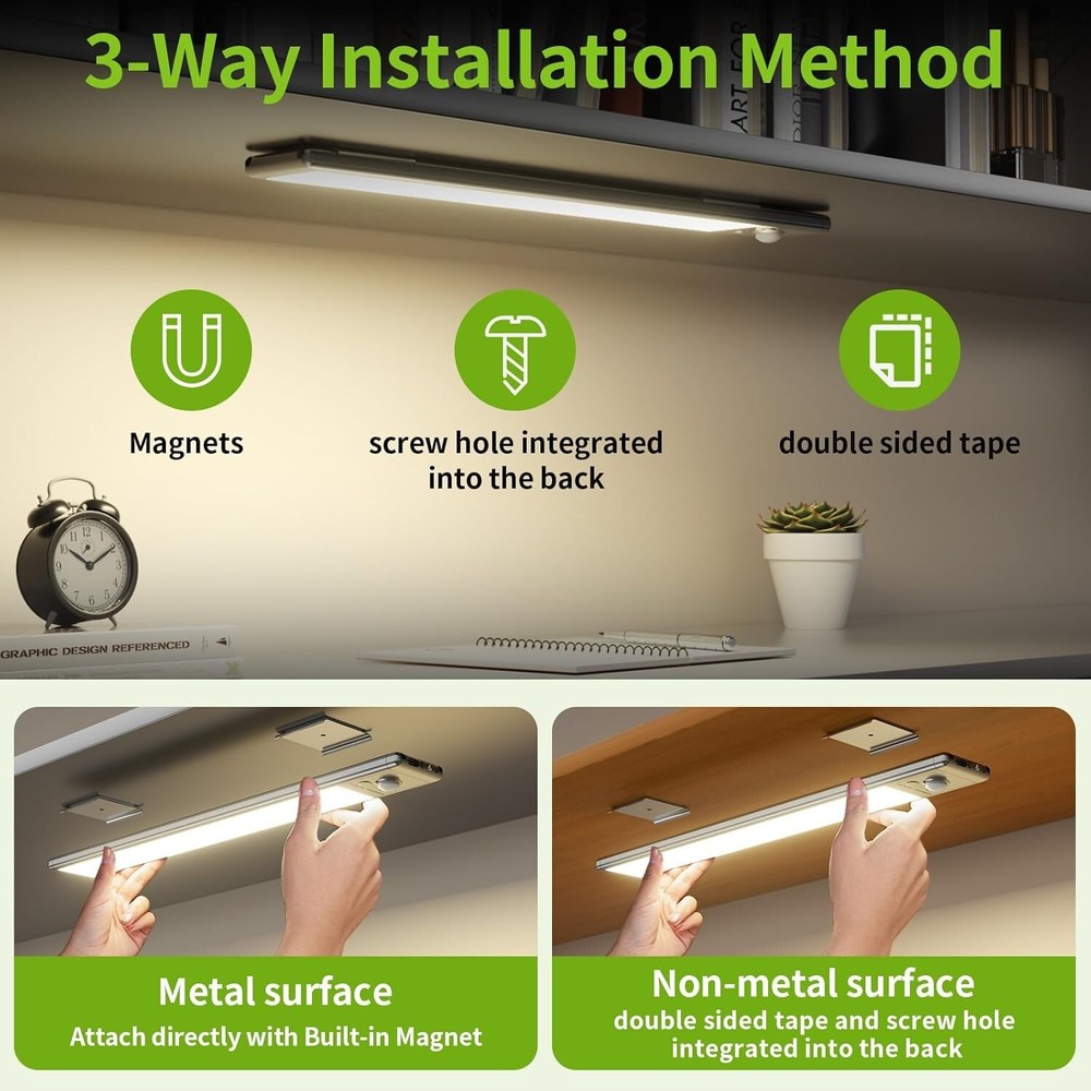 Under Cabinet Lighting, Equipped with Motion Sensor, Rechargeable Battery Operat