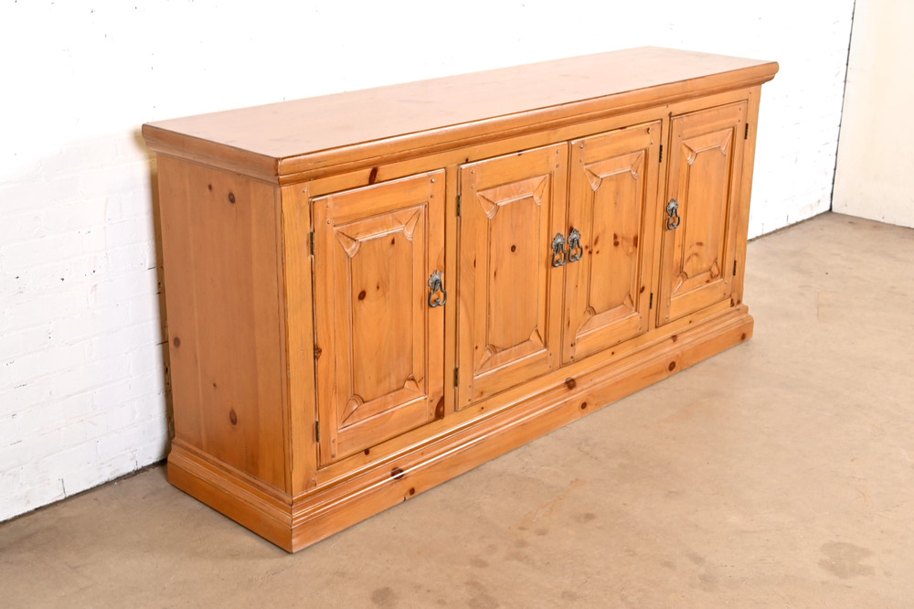Drexel Heritage Spanish Colonial Solid Pine Sideboard or Bar Cabinet