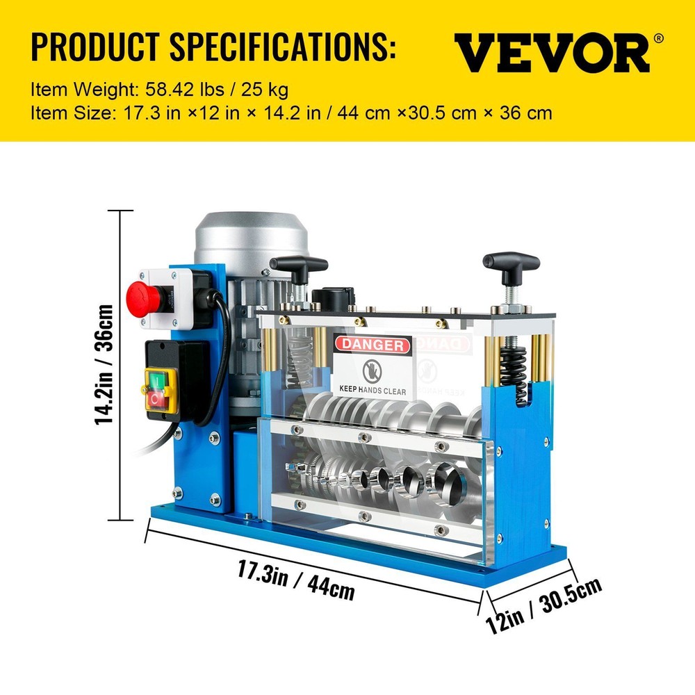 Cable Wire Stripping Machine 0.06 -1.5 in,Portable Powered Wire Stripper Machine