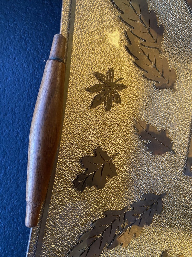 Georges Briard Gold Leaf Handled Console Bowl/Plate