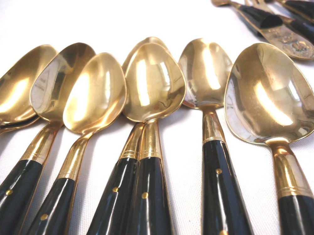 SIAM BRASS BRONZE FLATWARE 19-PIECES