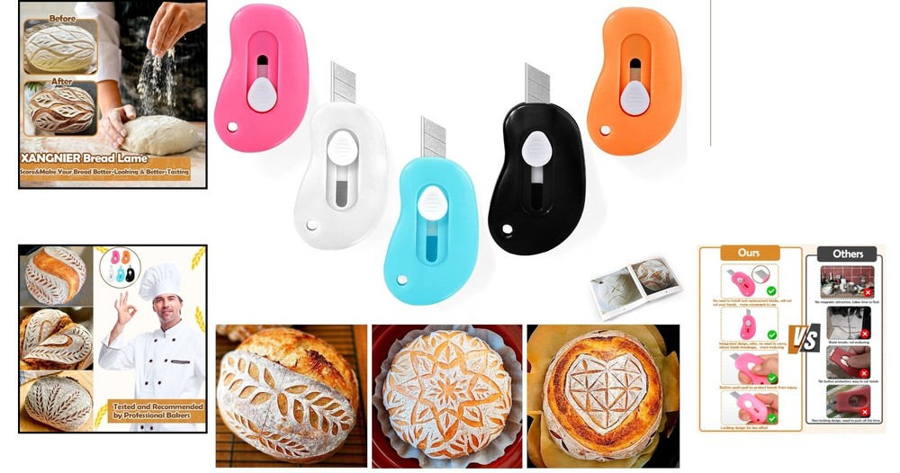 Ultimate Sourdough Scoring Tools - 5 Durable Bread Lames with Patterns Booklet
