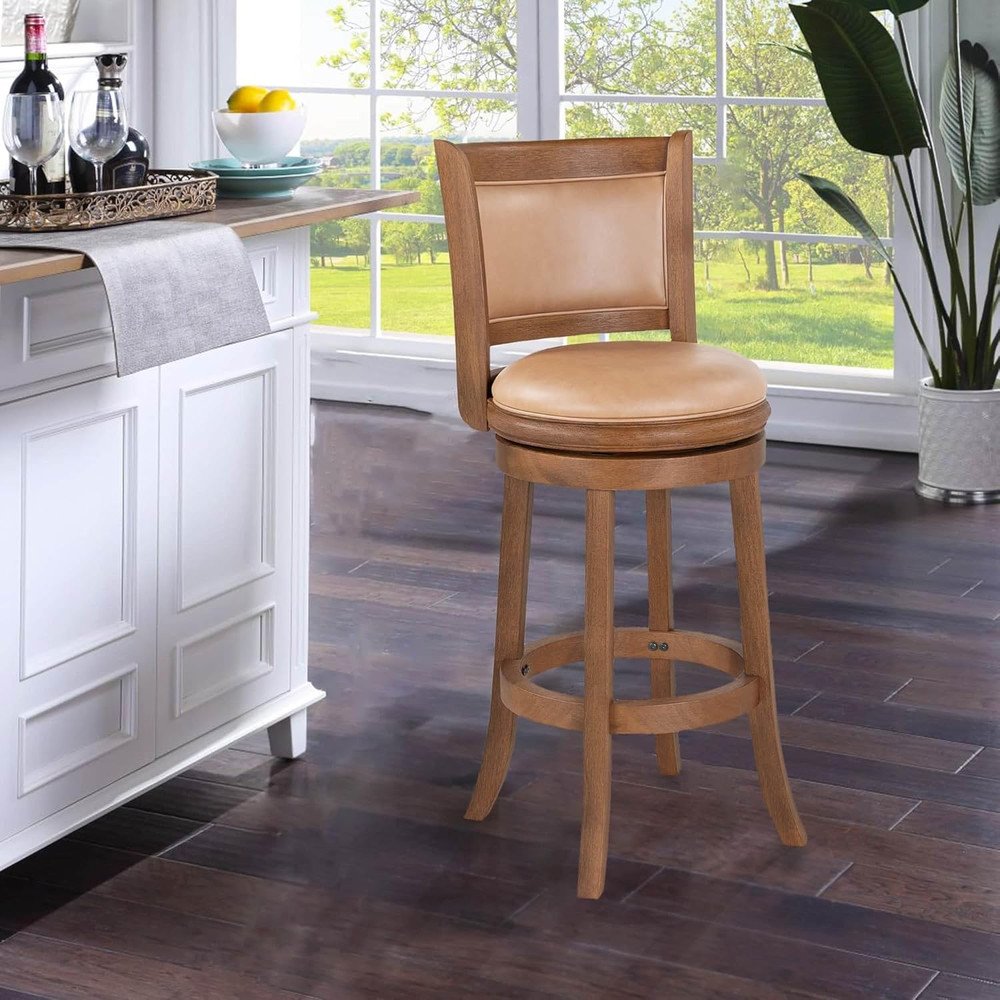 Augusta Swivel Bar Stool Chestnut Wire Brush.................