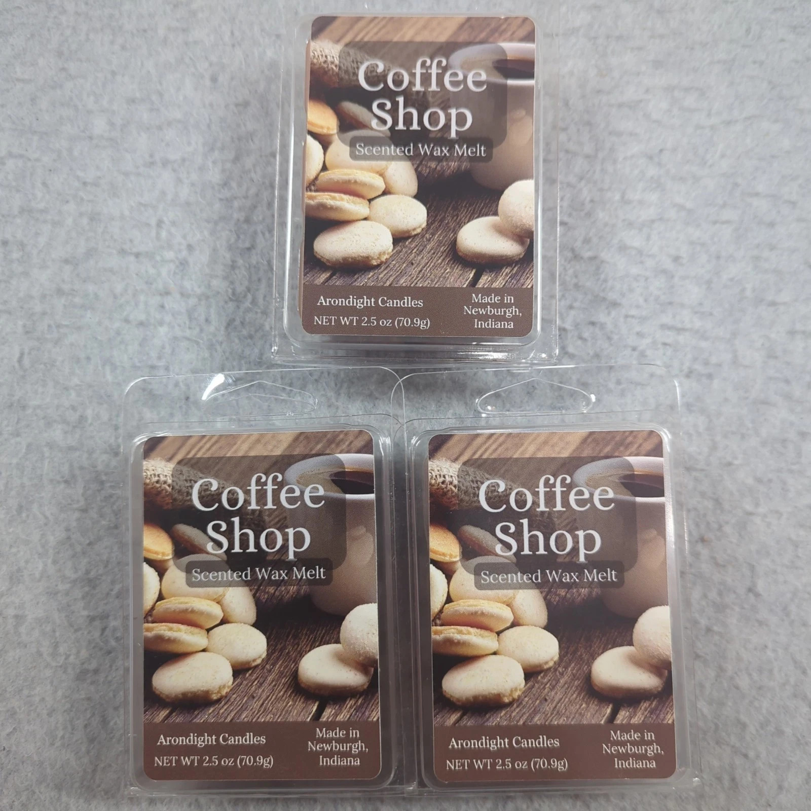 Lot of 3 Coffee Scented Wax Melts 100% Soy Wax Tarts Home Fragrance Coffee Shop