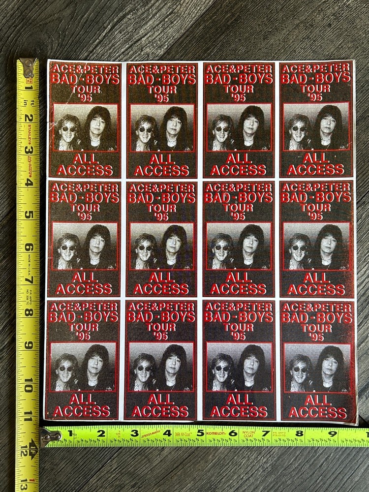 Kiss ACE FREHLEY Laminate Pass Uncut Inserts PETER CRISS Bad Boys Vintage Kiss
