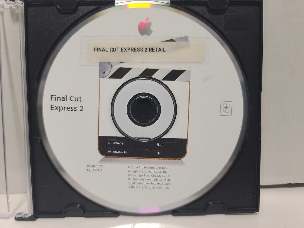 Apple Final Cut Express 2 Software Version 2.0 Disc Only with Serial Number